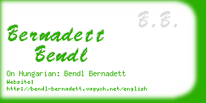 bernadett bendl business card